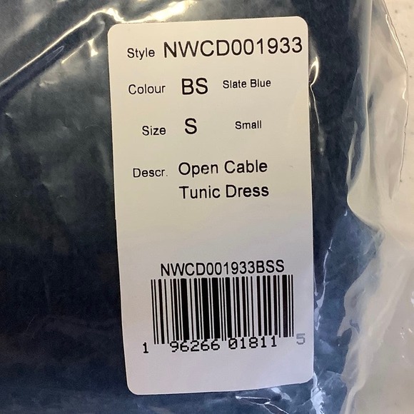 NEW! NAADAM Size Small Open Cable Tunic Dress Cashmere Blue $395 MSRP J6-19 - Picture 12 of 13